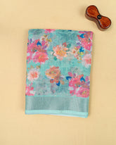 SC3505 - Linen With Sparkling Stone Over Body And Silver Border